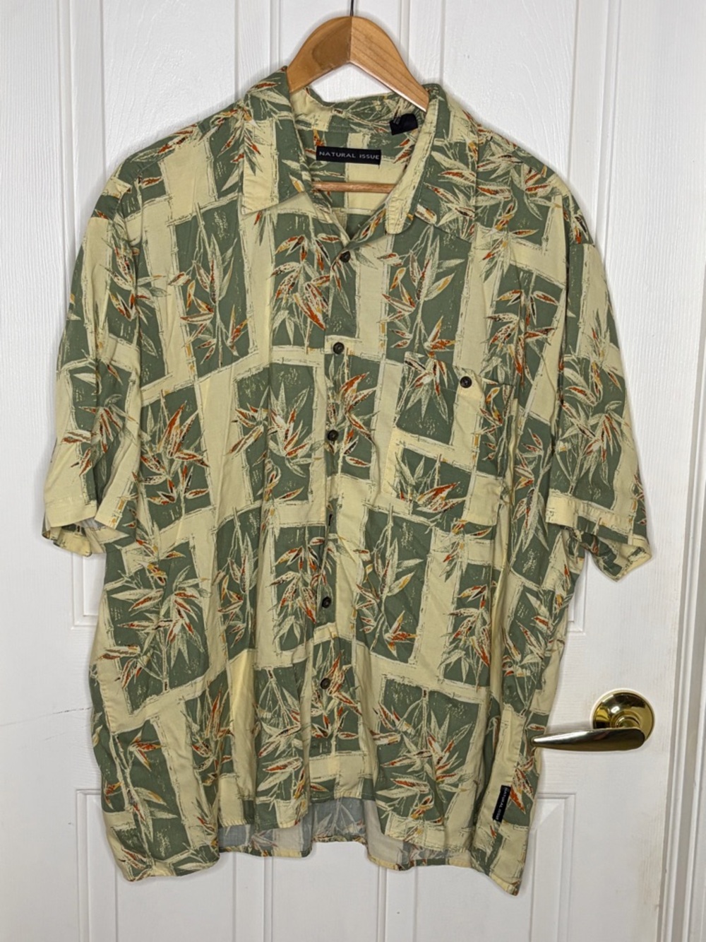 Natural Issue Hawaiian Shirt Men XXL Rayon Tropical Camp Aloha‎ Button Up